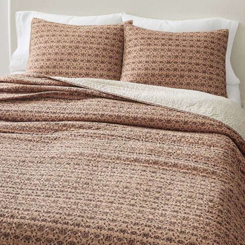 West Elm Gemma Reversible Print Mix Quilt King